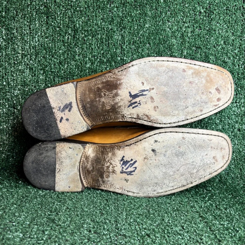 Johnston Murphy J&M 1850 Tassel Loafers Leather Slip On Tan Mens Shoes Size 12 M